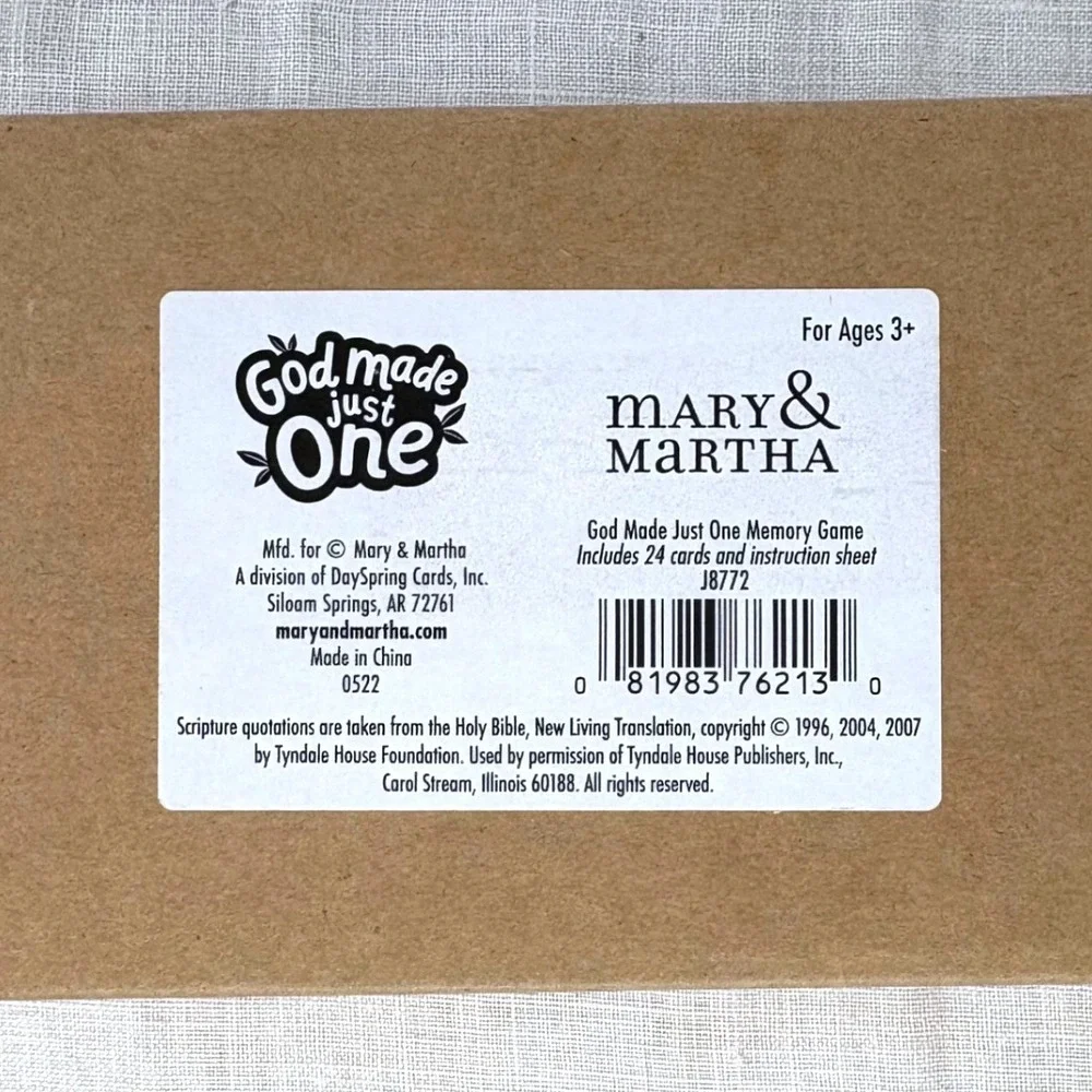 Mary & Martha God Made Just One Memory Game 24 Cards